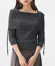 オフショルダーニットトップスsdp8084 ブラック