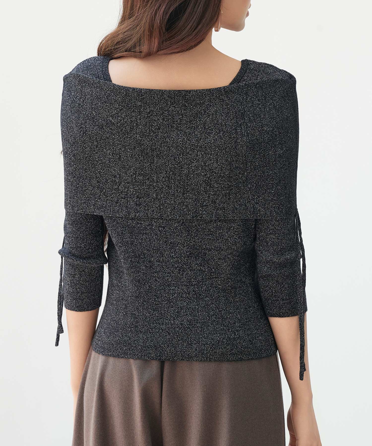 オフショルダーニットトップスsdp8084 ブラック