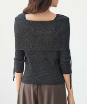 オフショルダーニットトップスsdp8084 ブラック