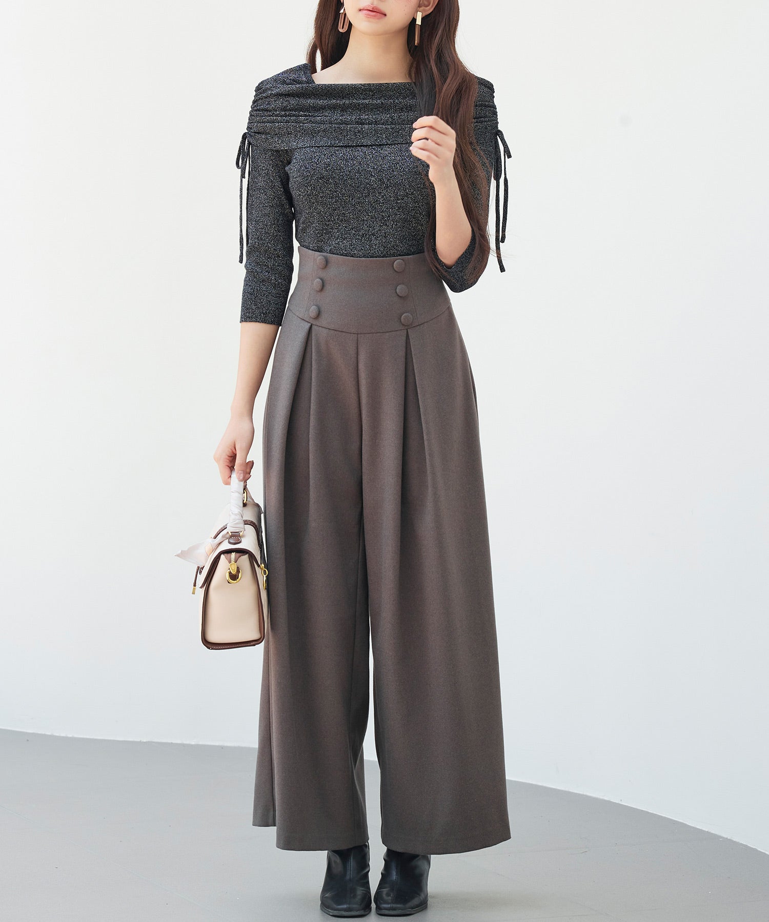 オフショルダーニットトップスsdp8084 ブラック