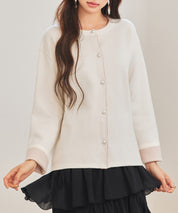 表裏配色ジャカード編みカーディガン
sdp8101 アイボリー