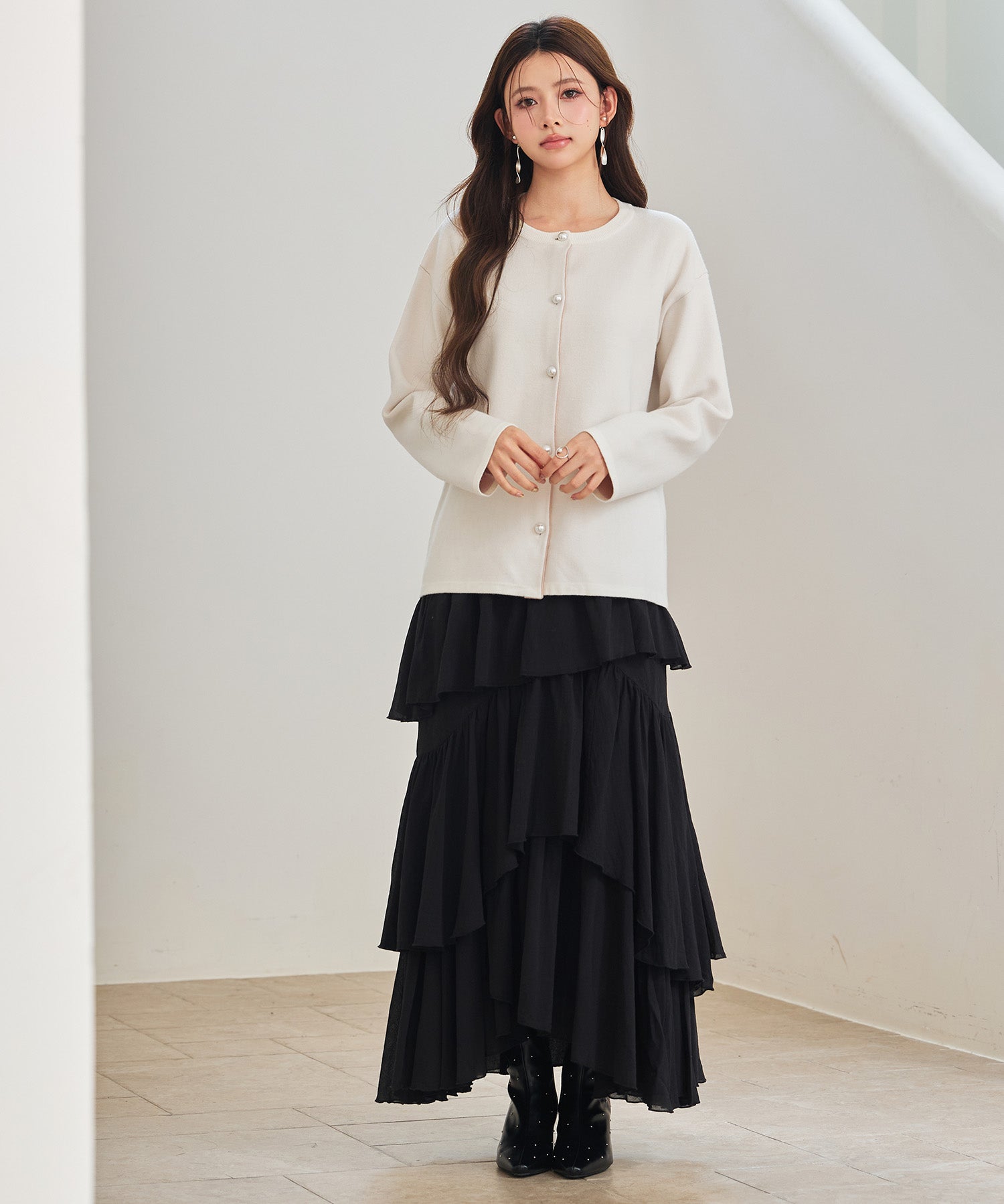 表裏配色ジャカード編みカーディガン
sdp8101 アイボリー