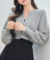 バルキー・ニットショート丈カーディガン
sdp8108 グレー