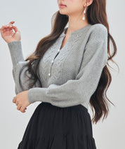 バルキー・ニットショート丈カーディガン
sdp8108 グレー