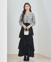 バルキー・ニットショート丈カーディガン
sdp8108 グレー