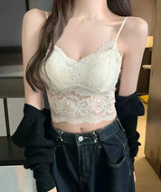 固定カップ総レースキャミソールsdpal015 ベージュ