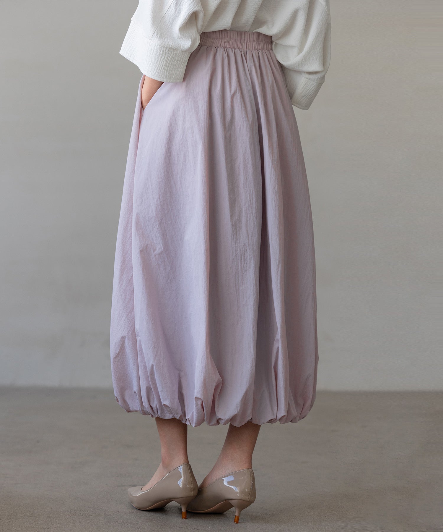裏地付きふんわりバルーンスカートsdpal0503 ラベンダー