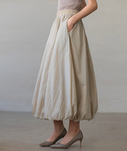 裏地付きふんわりバルーンスカートsdpal0503 ベージュ