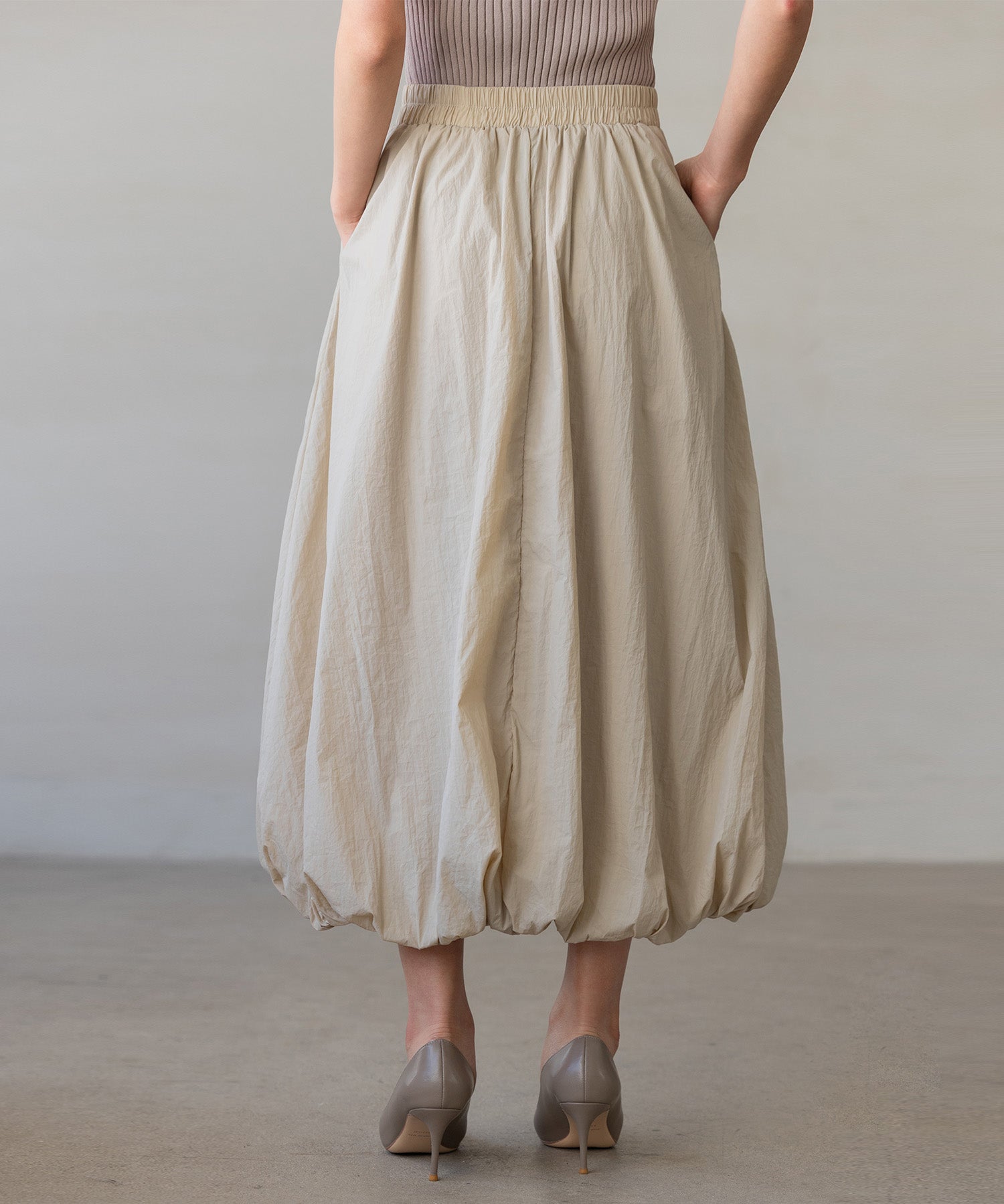 裏地付きふんわりバルーンスカートsdpal0503 ベージュ