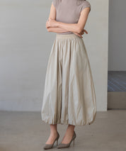 裏地付きふんわりバルーンスカートsdpal0503 ベージュ