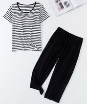 ボーダーTシャツと七分丈パンツのセットパジャマsdpal0513-103-8