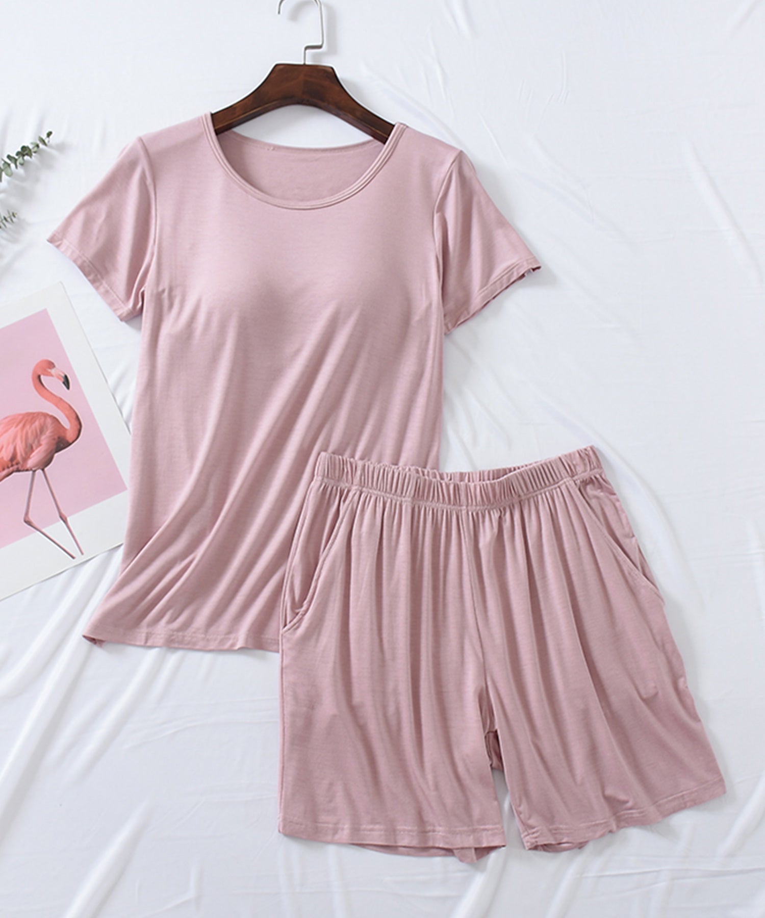 半袖トップスとショートパンツのセットパジャマsdpal0514-103-26
