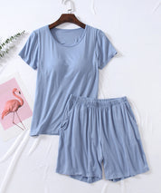 半袖トップスとショートパンツのセットパジャマsdpal0514-103-34