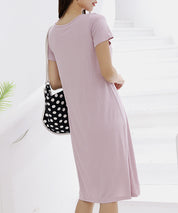 カップ付き楽ちんワンピースパジャマsdpal0515 ピンク