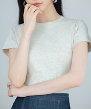 綿混クルーネックTシャツsdpal1080 ライトグレー