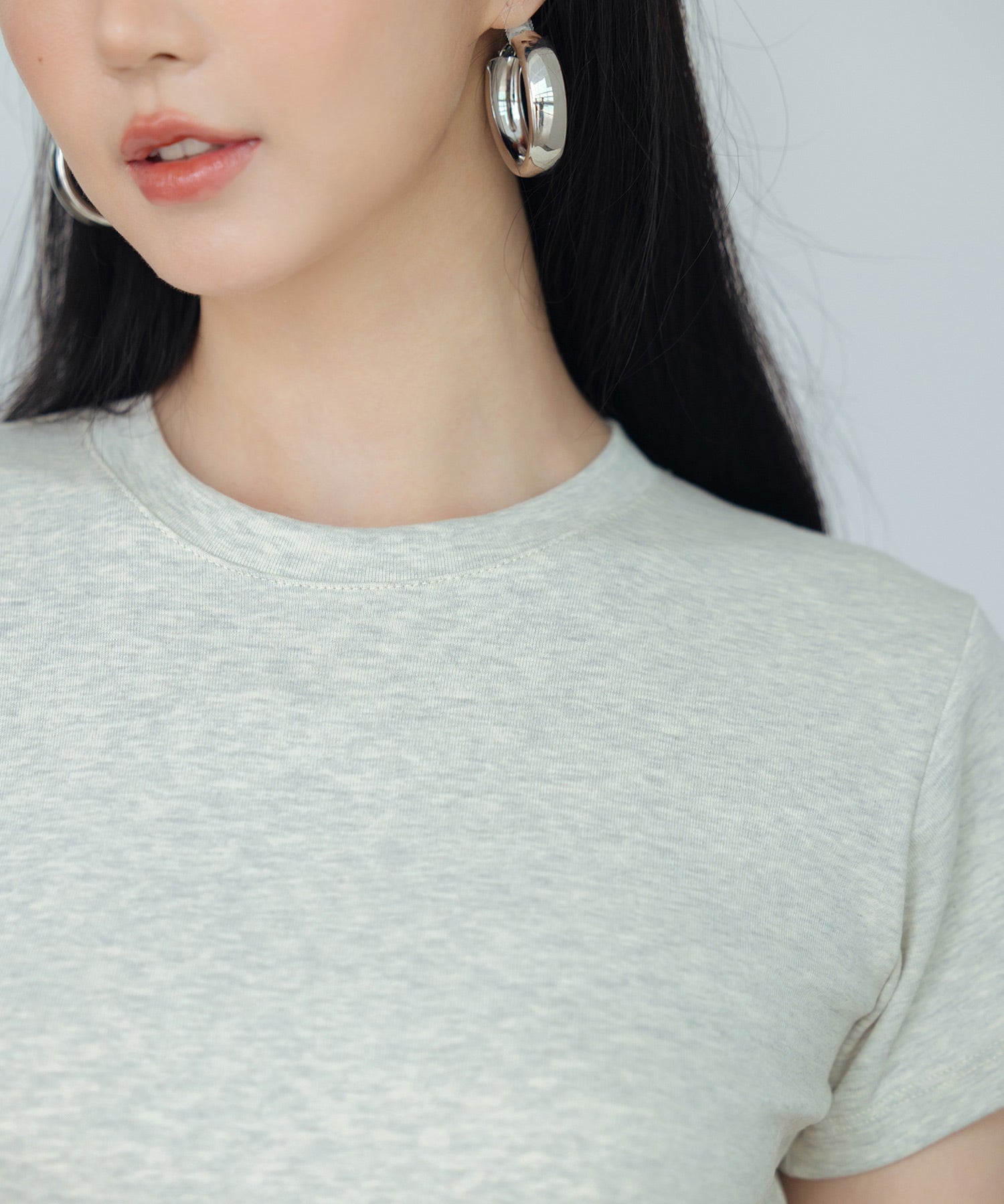 綿混クルーネックTシャツsdpal1080 ライトグレー