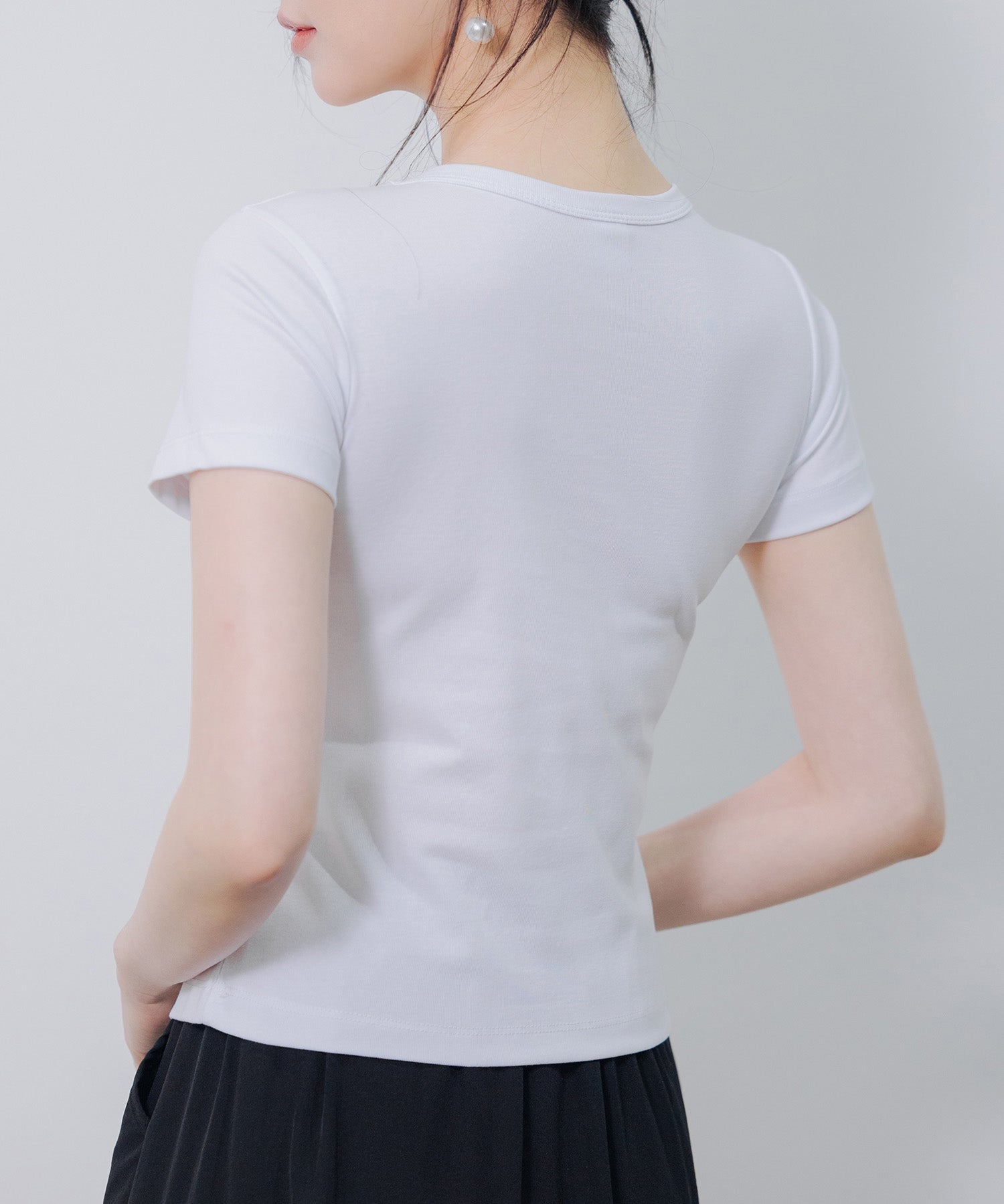 立体感リボンプリントTシャツsdpal1122 ホワイト