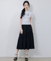 立体感リボンプリントTシャツsdpal1122 ホワイト