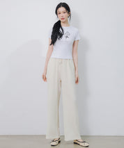 立体感リボンプリントTシャツsdpal1122 ホワイト