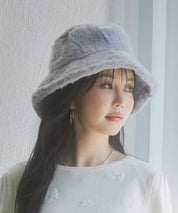 ふわふわフェイクファーバケットハットsdpal1316 グレー