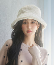 ふわふわフェイクファーバケットハットsdpal1316 アイボリー