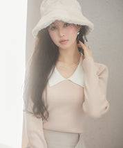ふわふわフェイクファーバケットハットsdpal1316 アイボリー