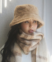 ふわふわフェイクファーバケットハットsdpal1316 ライトブラウン