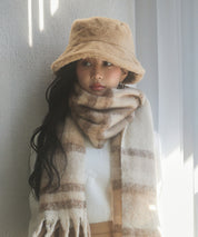 ふわふわフェイクファーバケットハットsdpal1316 ライトブラウン