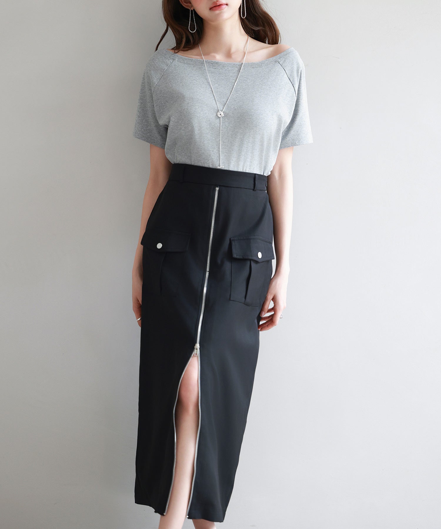 2wayラグランスリーブTシャツsdpal1577 グレー