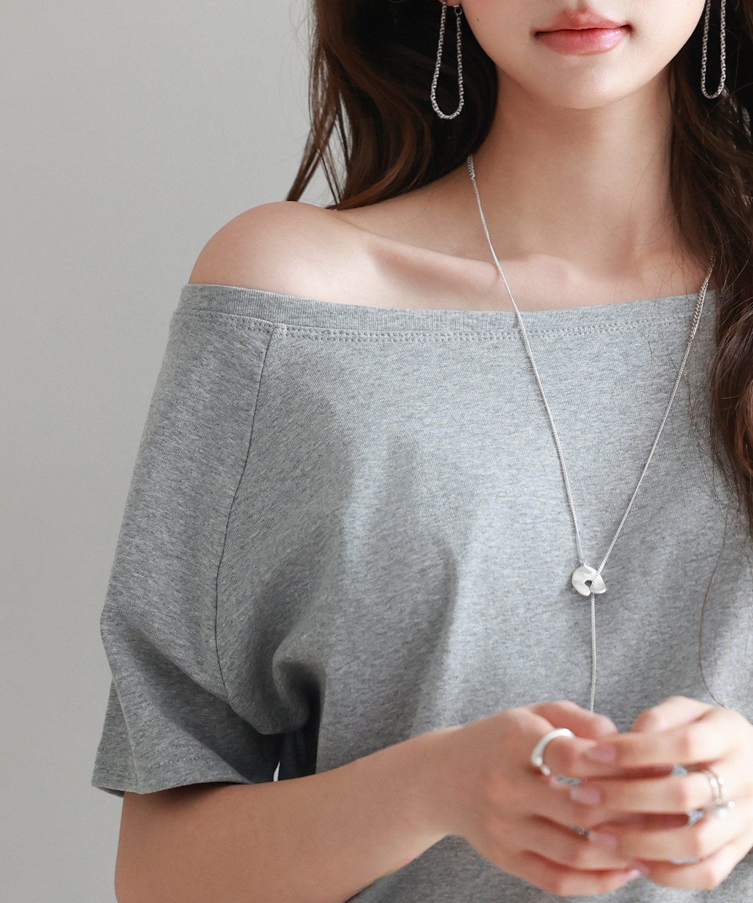 2wayラグランスリーブTシャツsdpal1577 グレー