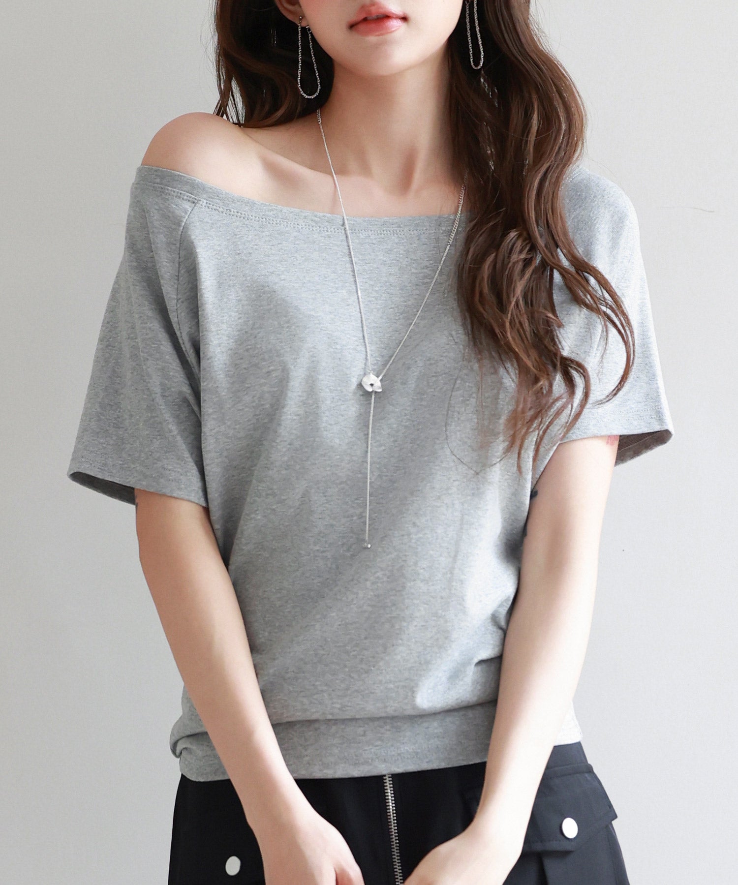 2wayラグランスリーブTシャツsdpal1577 グレー