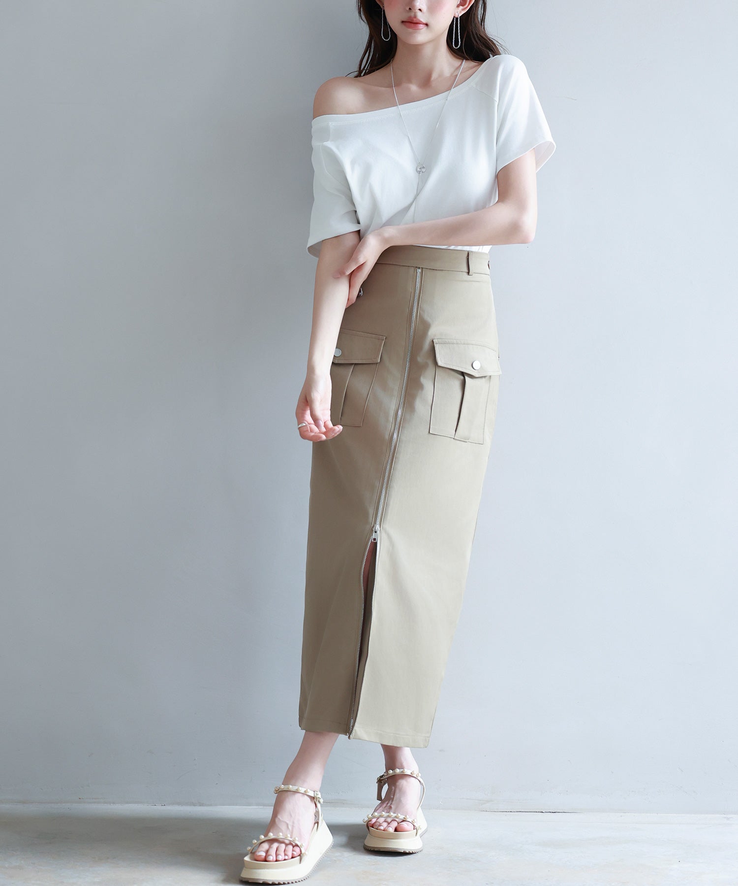 2wayラグランスリーブTシャツsdpal1577 ホワイト