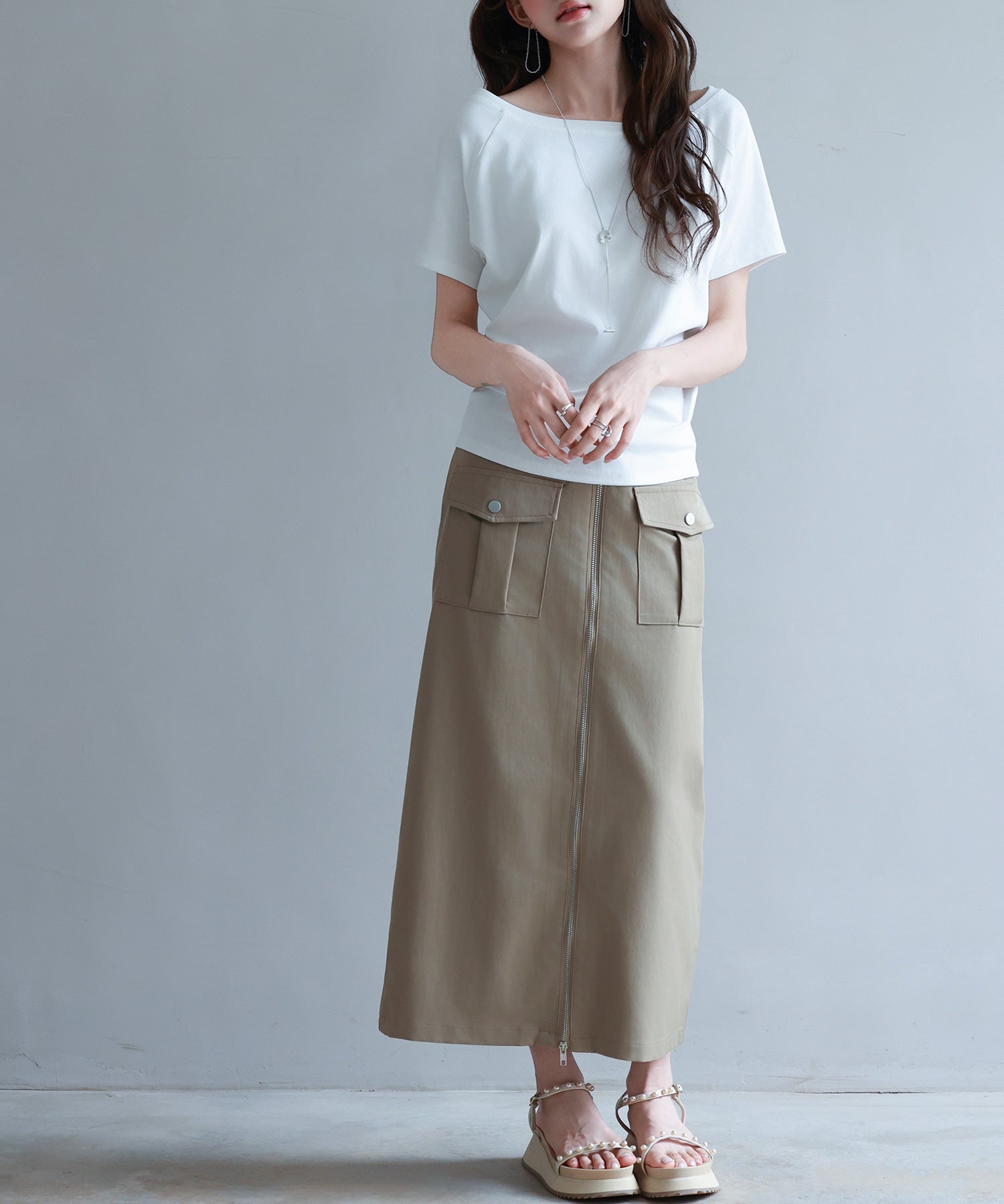 2wayラグランスリーブTシャツsdpal1577 ホワイト