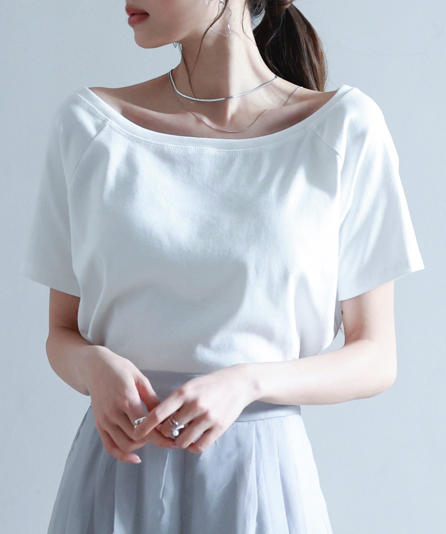 2wayラグランスリーブTシャツsdpal1577 ホワイト