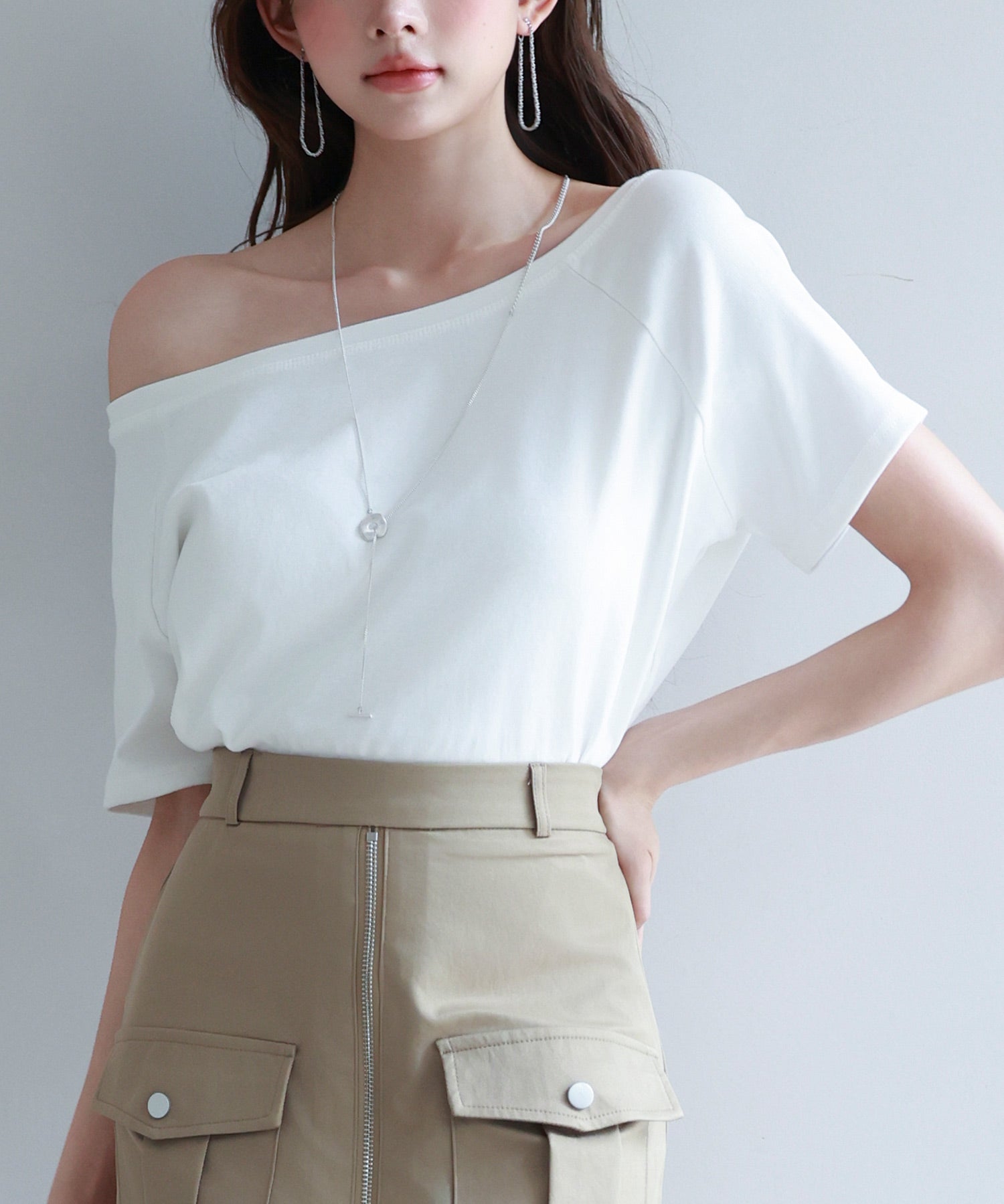 2wayラグランスリーブTシャツsdpal1577 ホワイト