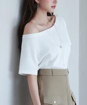 2wayラグランスリーブTシャツsdpal1577 ホワイト