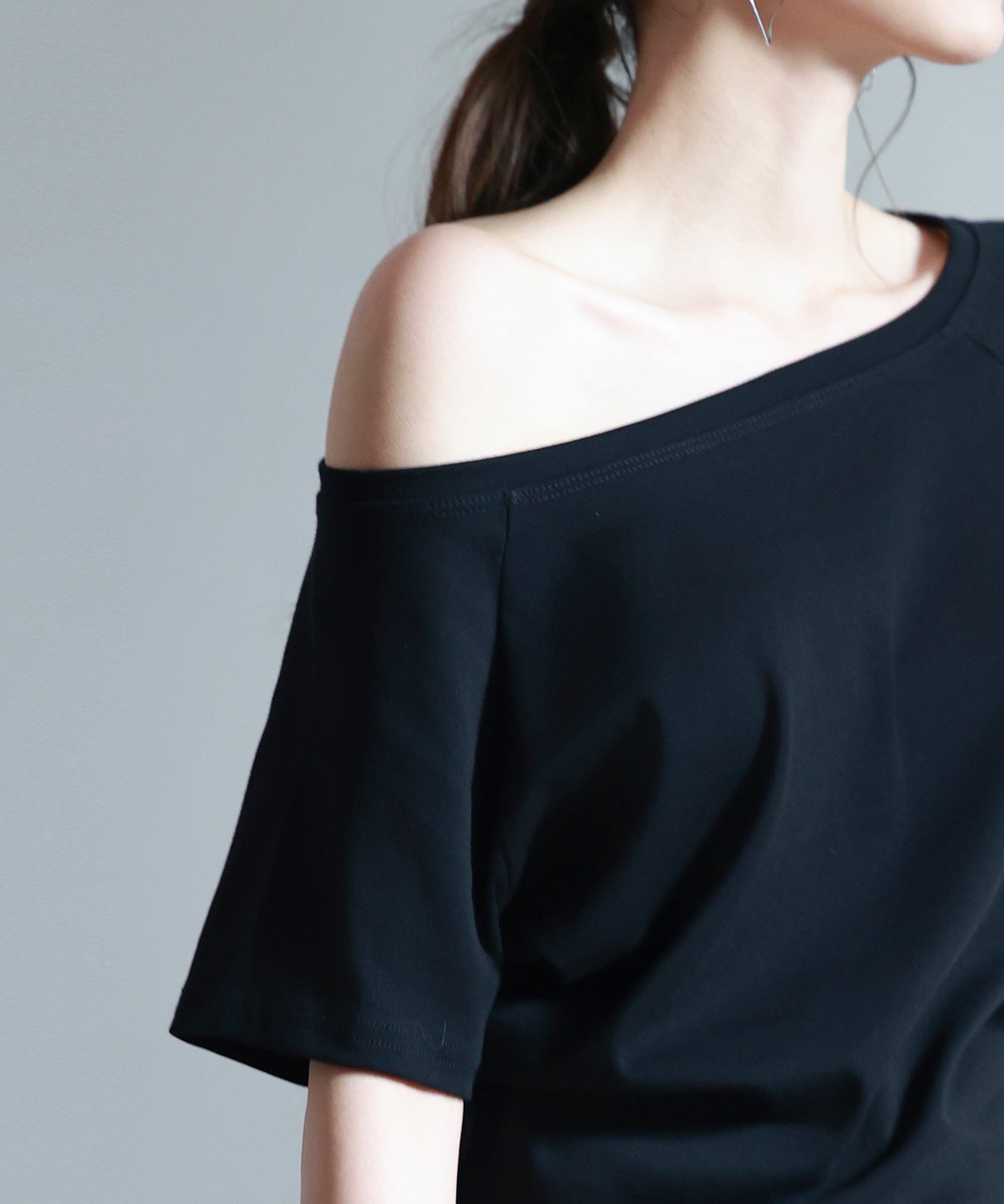 2wayラグランスリーブTシャツsdpal1577 ブラック