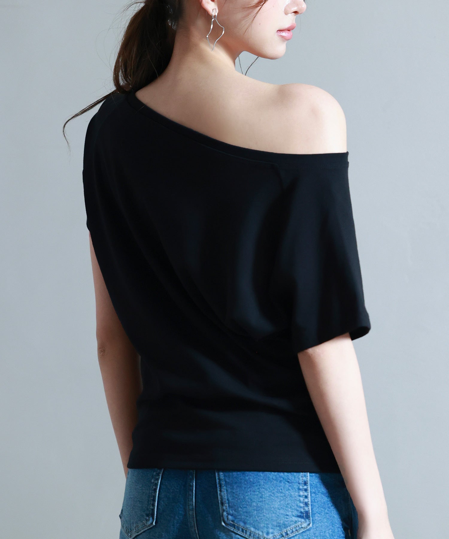 2wayラグランスリーブTシャツsdpal1577 ブラック