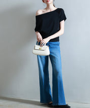 2wayラグランスリーブTシャツsdpal1577 ブラック