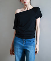 2wayラグランスリーブTシャツsdpal1577 ブラック