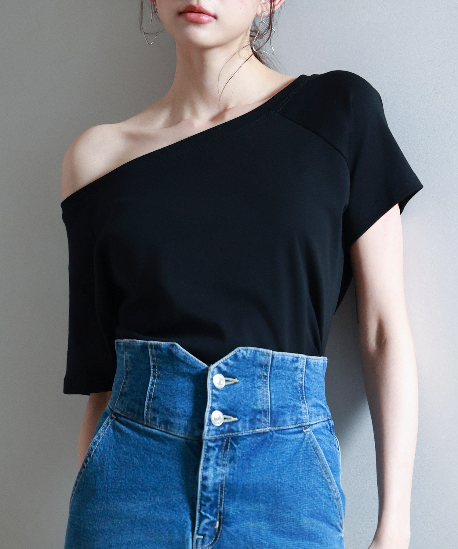 2wayラグランスリーブTシャツsdpal1577 ブラック