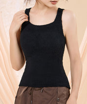 肌に優しい暖かタンクトップsdpal2205 ブラック