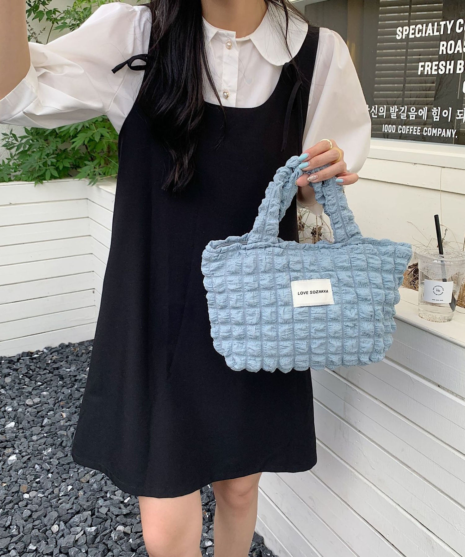 ポコポコポップコーントートバッグsdpal25131 ブルー