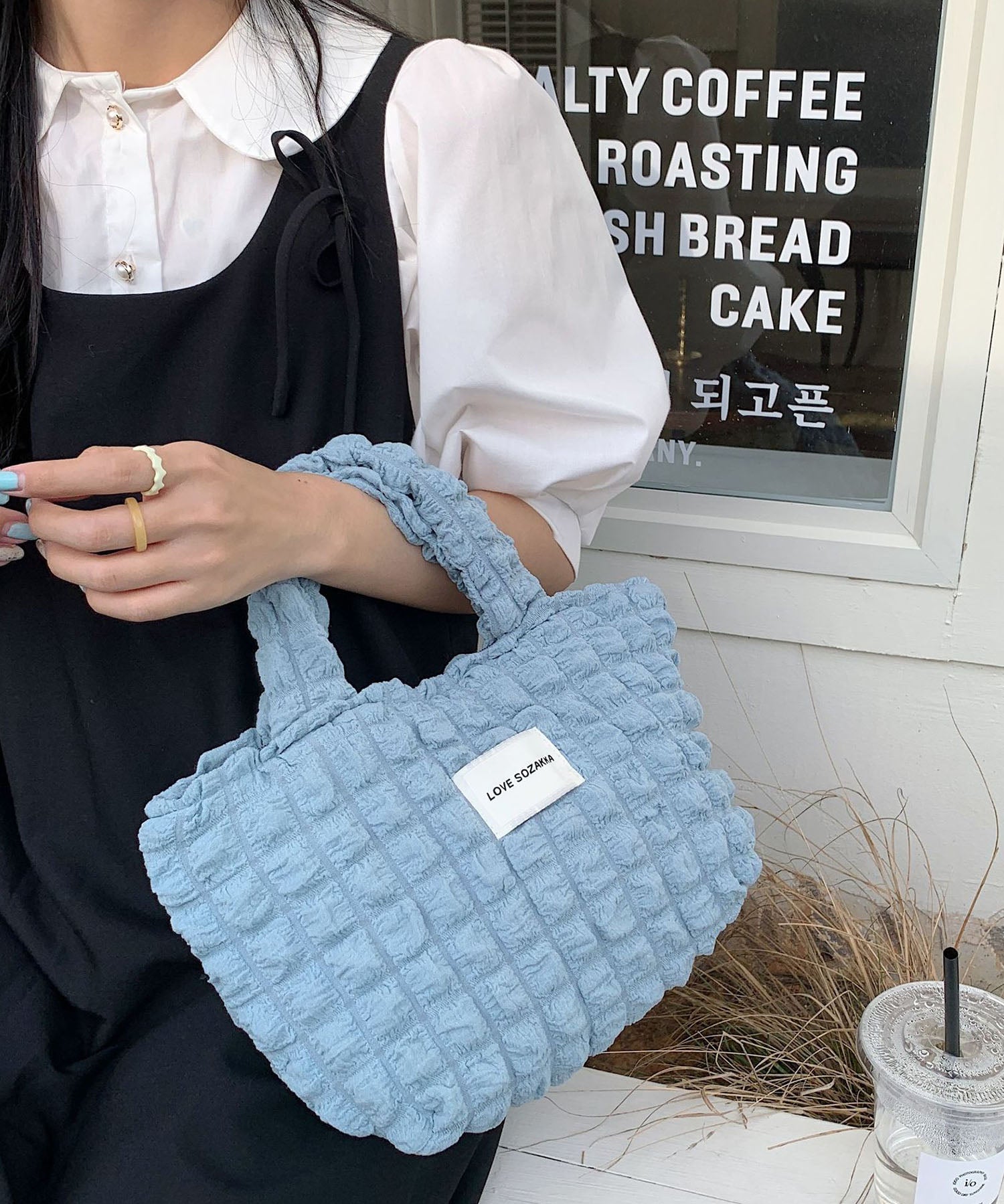 ポコポコポップコーントートバッグsdpal25131 ブルー