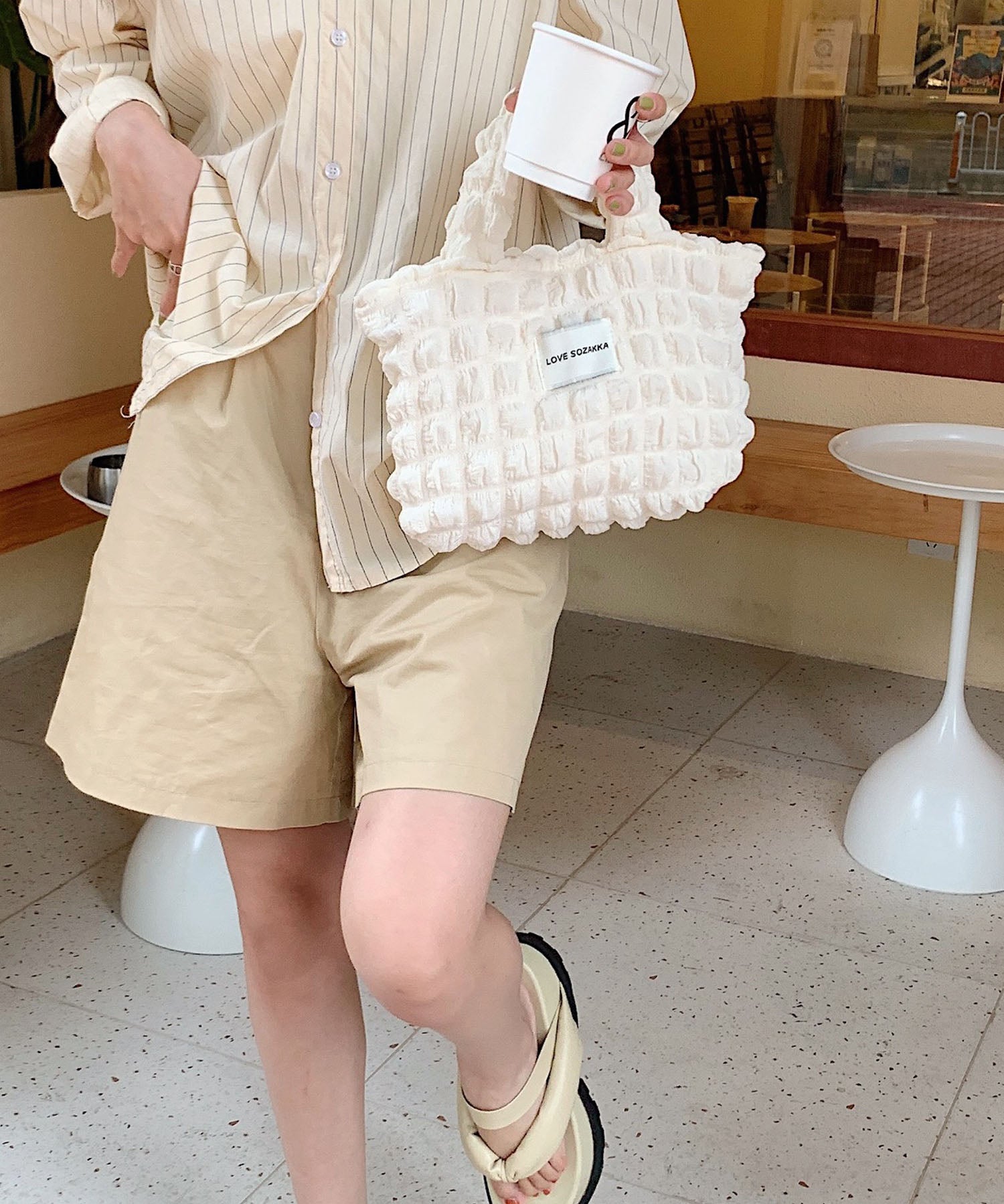 ポコポコポップコーントートバッグsdpal25131 アイボリー