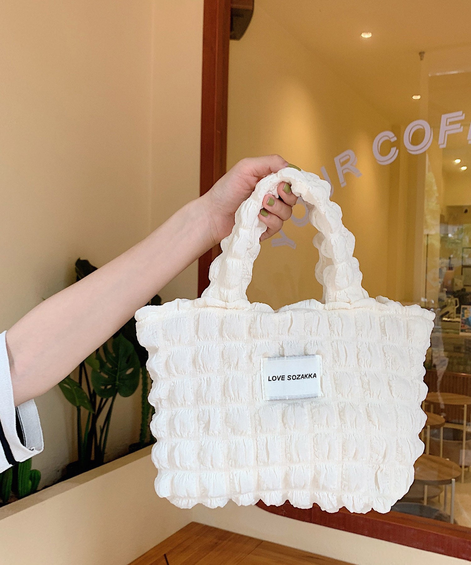 ポコポコポップコーントートバッグsdpal25131 アイボリー