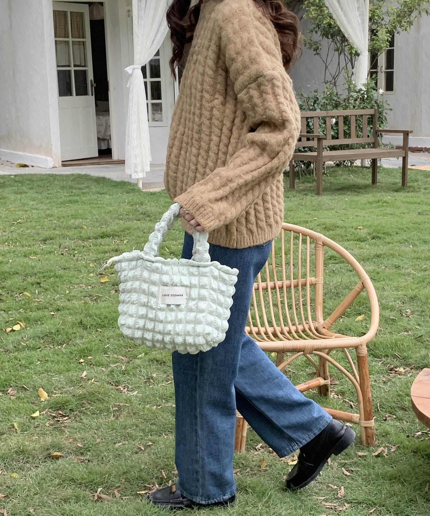 ポコポコポップコーントートバッグsdpal25131 ミント