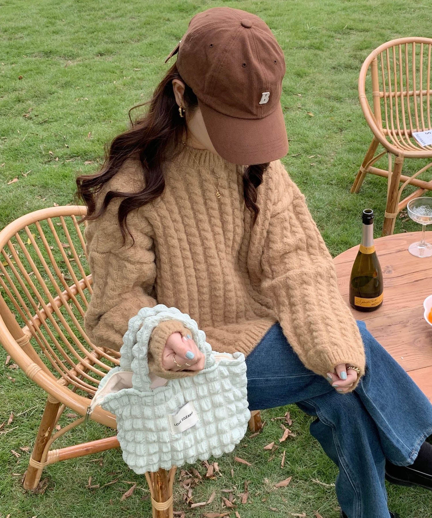 ポコポコポップコーントートバッグsdpal25131 ミント