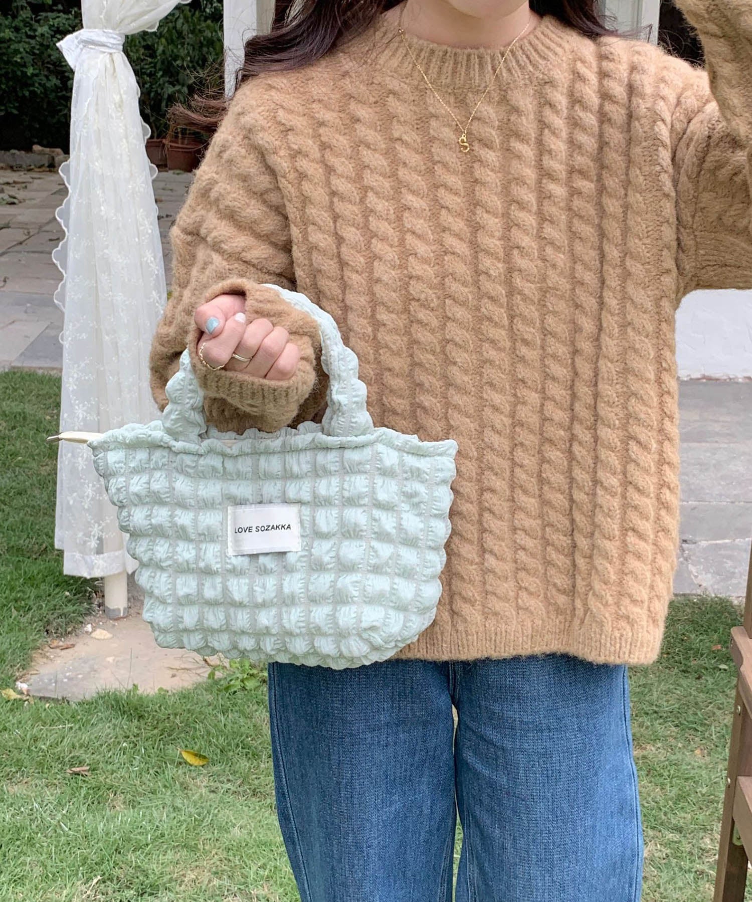 ポコポコポップコーントートバッグsdpal25131 ミント