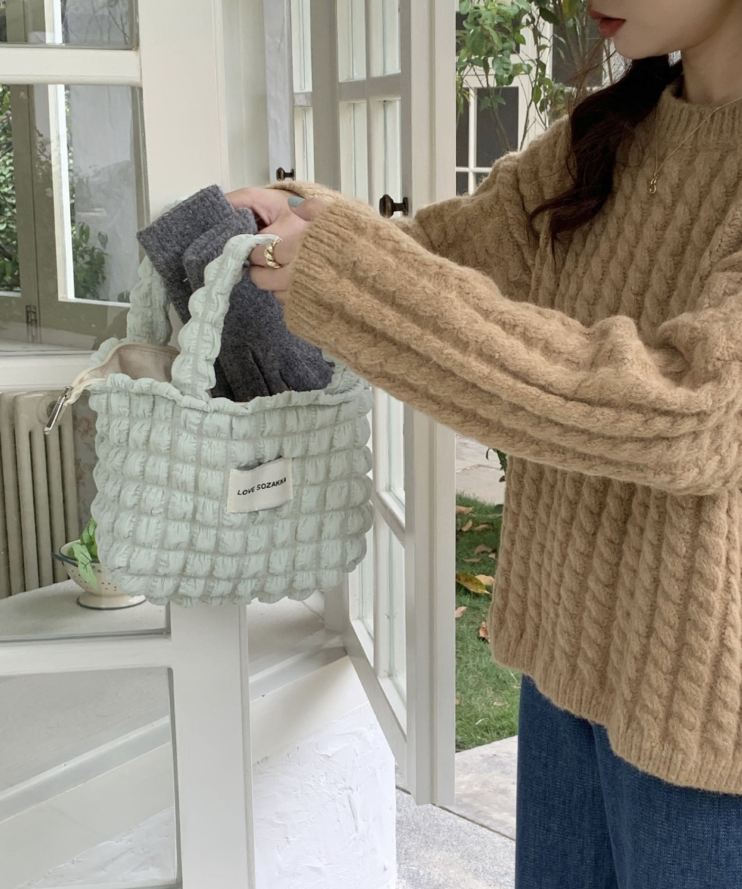 ポコポコポップコーントートバッグsdpal25131 ミント